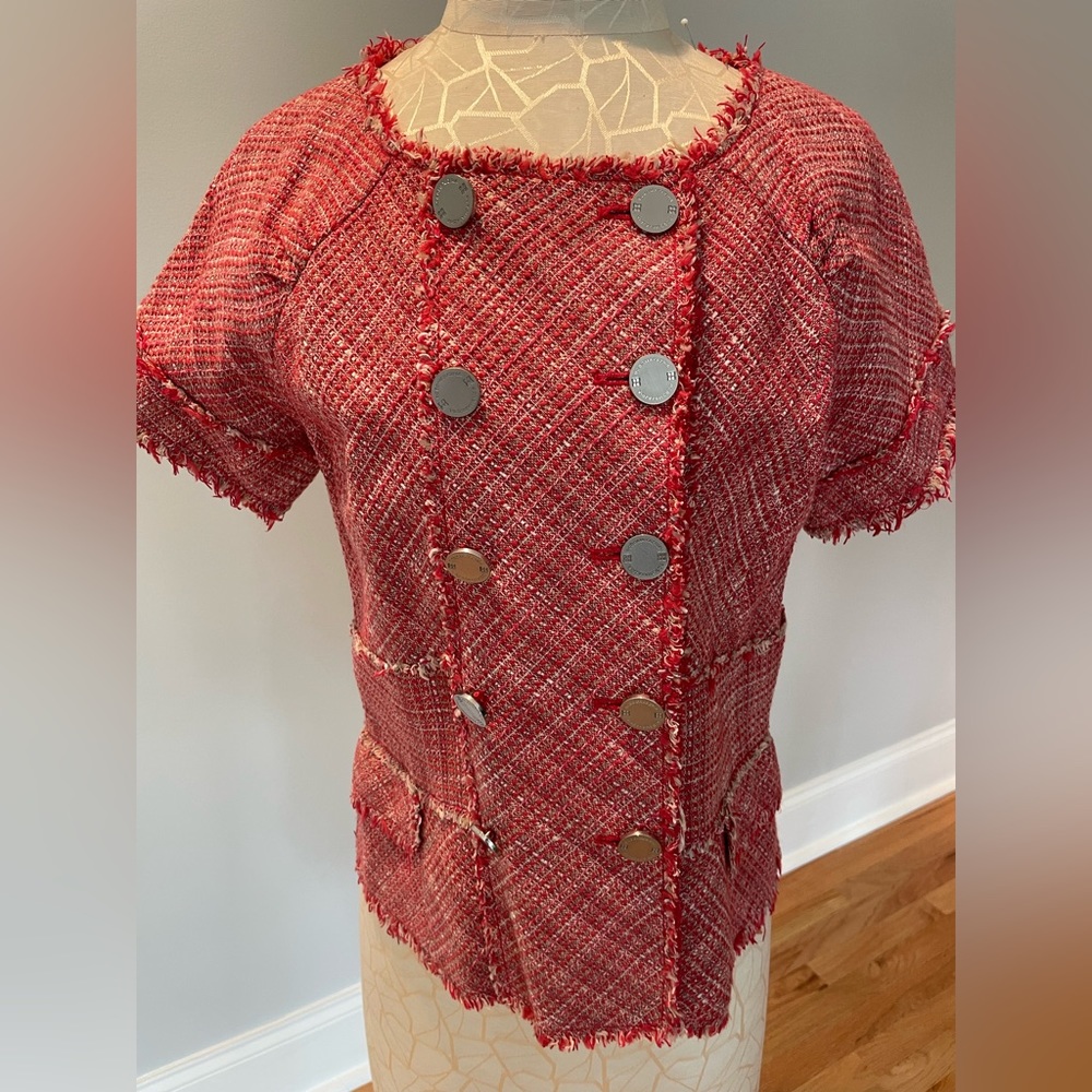 BCBG Max Azria Red Tweed Jacket